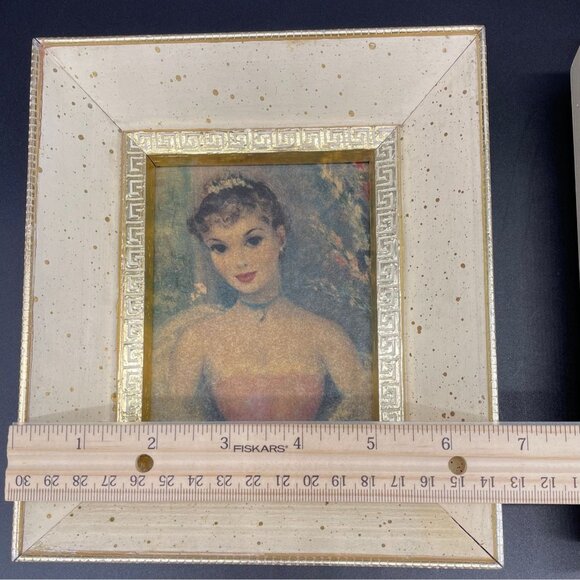 Vintage Wall Hanging Prints Mid Century Art Lovely Ladies Wooden Frames Cottage - Picture 8 of 8